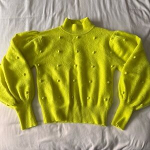 Brodie Cashmere Bonny Bobble Pom Pom Puff Sleeve Jumper Sweater